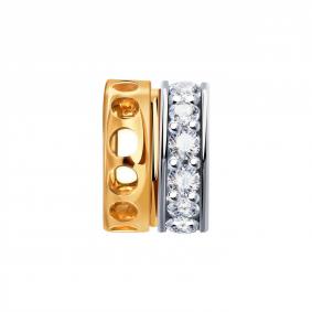 Золотая подвеска-шарм Золотые узоры с цирконием 04-11-0005-00 04-11-0005-00 фото