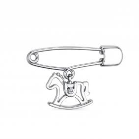 Серебряная брошь АЛЬКОР 04-2265/000Б-00 с бриллиантом 04-2265/000Б-00 фото