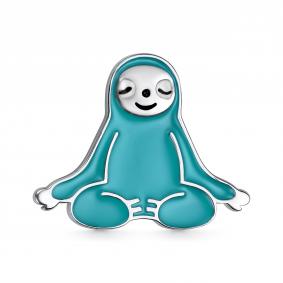 Серебряная брошь АЛЬКОР 04-2748/ЭМ75-00 с эмалью 04-2748/ЭМ75-00 фото