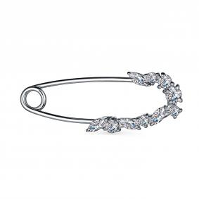 Серебряная булавка АЛЬКОР 04-2974/00КЦ-00 с фианитом 04-2974/00КЦ-00 фото