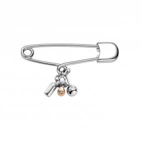 Серебряная булавка АЛЬКОР с золотой накладкой и бриллиантом 04-3541/000Б-00 04-3541/000Б-00 фото