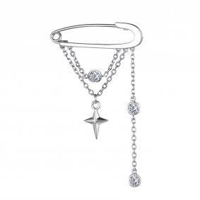 Серебряная булавка АЛЬКОР 04-3600/00СВ-00 с фианитом 04-3600/00СВ-00 фото