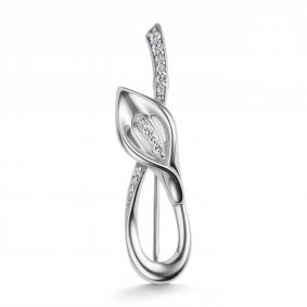 Серебряная брошь АЛЬКОР 04-4054/00КЦ-00 с фианитом 04-4054/00КЦ-00 фото