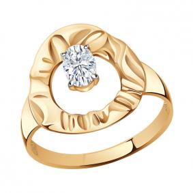 Золотое кольцо Золотые узоры 04-51-0082-01 с цирконием 04-51-0082-01 фото