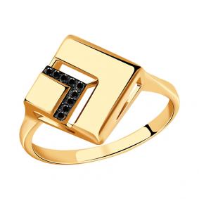 Золотое кольцо Золотые узоры 04-51-0238-04 с цирконием 04-51-0238-04 фото