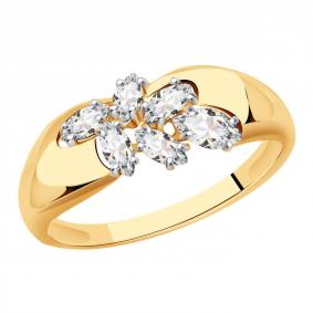 Золотое кольцо Золотые узоры 04-51-0718-01 с цирконием 04-51-0718-01 фото