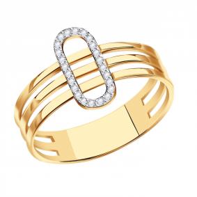 Золотое кольцо Золотые узоры 04-51-0780-00 с цирконием 04-51-0780-00 фото
