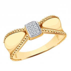 Золотое кольцо Золотые узоры 04-51-1025-00 с цирконием 04-51-1025-00 фото