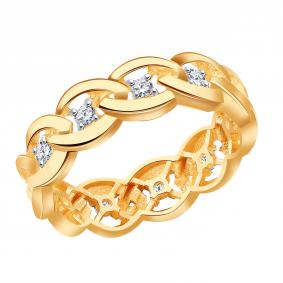 Золотое кольцо Золотые узоры 04-51-1071-00 с цирконием 04-51-1071-00 фото