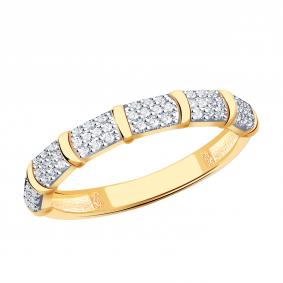 Золотое кольцо Золотые узоры 04-51-1177-00 с цирконием 04-51-1177-00 фото