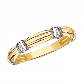 Золотое кольцо Золотые узоры 04-51-1226-00 с цирконием 04-51-1226-00 фото