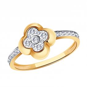 Золотое кольцо Золотые узоры 04-51-1287-00 с цирконием 04-51-1287-00 фото