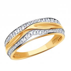 Золотое кольцо Золотые узоры 04-51-1300-00 с цирконием 04-51-1300-00 фото