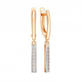 Золотые серьги Золотые узоры 04-52-1175-00 с цирконием 04-52-1175-00 фото