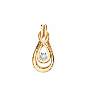 Золотая подвеска Золотые узоры 04-53-0419-00 с цирконием 04-53-0419-00 фото