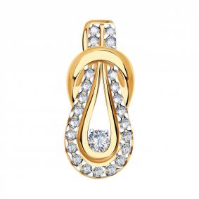 Золотая подвеска Золотые узоры 04-53-0427-00 с цирконием 04-53-0427-00 фото