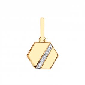 Золотая подвеска Золотые узоры 04-53-0636-00 с цирконием 04-53-0636-00 фото