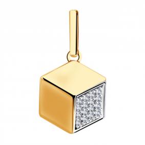 Золотая подвеска Золотые узоры 04-53-0642-00 с цирконием 04-53-0642-00 фото