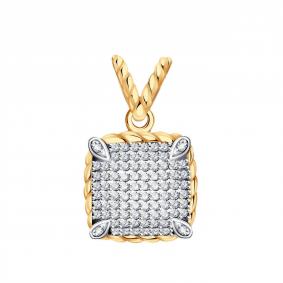 Золотая подвеска Золотые узоры 04-53-0819-00 с цирконием 04-53-0819-00 фото