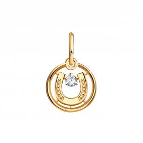 Золотая подвеска Золотые узоры 04-53-1191-00 с цирконием 04-53-1191-00 фото