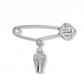 Серебряная брошь АЛЬКОР 04-5530/000Б-00 с бриллиантом 04-5530/000Б-00 фото