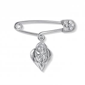 Серебряная брошь АЛЬКОР 04-5531/000Б-00 с бриллиантом 04-5531/000Б-00 фото