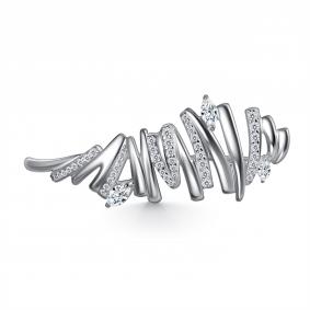 Серебряная брошь АЛЬКОР 04-5940/00КЦ-00 с фианитом 04-5940/00КЦ-00 фото