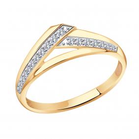 Золотое кольцо Золотые узоры 04-61-0023-00 с цирконием 04-61-0023-00 фото