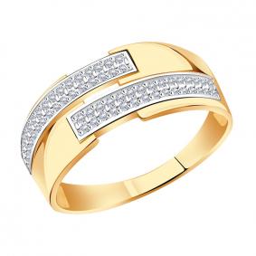Золотое кольцо Золотые узоры 04-61-0039-00 с цирконием 04-61-0039-00 фото