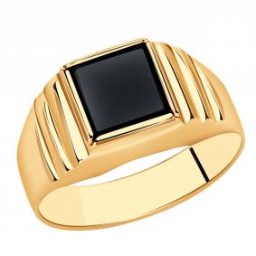 Золотое кольцо Золотые узоры 04-61-0202-00 с ониксом 04-61-0202-00 фото