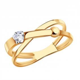 Золотое кольцо Золотые узоры 04-61-0250-01 с цирконием 04-61-0250-01 фото