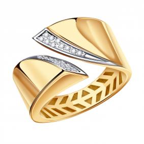 Золотое кольцо Золотые узоры 04-61-0252-00 с цирконием 04-61-0252-00 фото