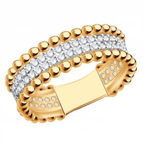 Золотое кольцо Золотые узоры 04-61-0274-00 с цирконием 04-61-0274-00 фото