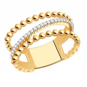 Золотое кольцо Золотые узоры 04-61-0275-00 с цирконием 04-61-0275-00 фото