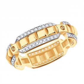 Золотое кольцо Золотые узоры 04-61-0276-00 с цирконием 04-61-0276-00 фото