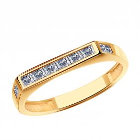 Золотое кольцо Золотые узоры 04-61-0317-00 с цирконием 04-61-0317-00 фото