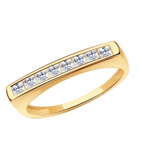 Золотое кольцо Золотые узоры 04-61-0323-00 с цирконием 04-61-0323-00 фото