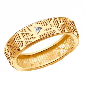 Золотое кольцо Золотые узоры 04-61-0332-00 с цирконием 04-61-0332-00 фото