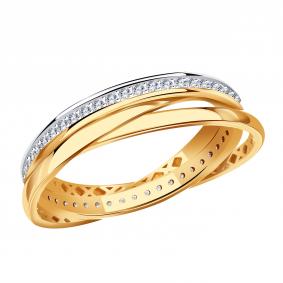 Золотое кольцо Золотые узоры 04-61-0337-00 с цирконием 04-61-0337-00 фото