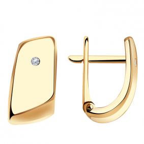 Золотые серьги Золотые узоры 04-62-0068-00 с цирконием 04-62-0068-00 фото