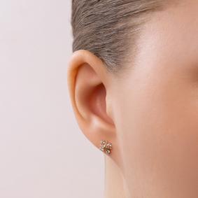 Золотые серьги Золотые узоры 04-62-0491-00 с фианитом и цирконием 04-62-0491-00 фото