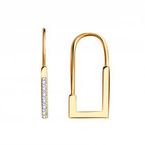 Золотые серьги Золотые узоры 04-62-0622-00 с цирконием 04-62-0622-00 фото