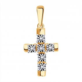 Золотая подвеска Золотые узоры 04-63-0001-00 с цирконием 04-63-0001-00 фото