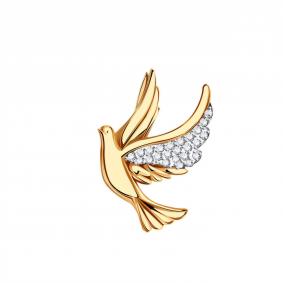 Золотая подвеска Золотые узоры 04-63-0250-00 с цирконием 04-63-0250-00 фото