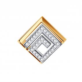 Золотая подвеска Золотые узоры 04-63-0289-00 с цирконием 04-63-0289-00 фото