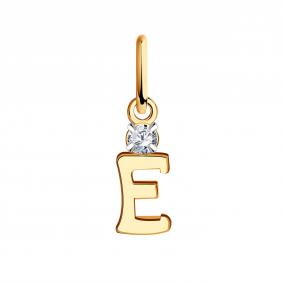 Золотая подвеска-буква E Золотые узоры с цирконием 04-63-0382-00 04-63-0382-00 фото