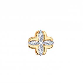 Золотая подвеска Золотые узоры 04-63-0422-01 с цирконием 04-63-0422-01 фото