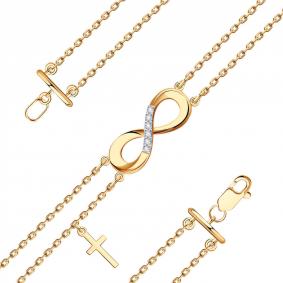 Золотой браслет Золотые узоры 04-68-0061-00 с цирконием 04-68-0061-00 фото