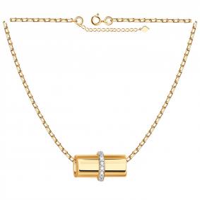 Золотое колье Золотые узоры 04-69-0054-00 с цирконием 04-69-0054-00 фото