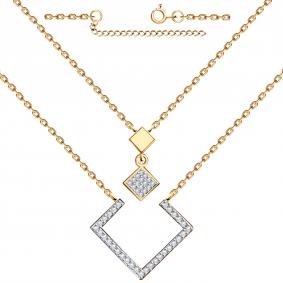 Золотое колье Золотые узоры 04-69-0058-00 с цирконием 04-69-0058-00 фото